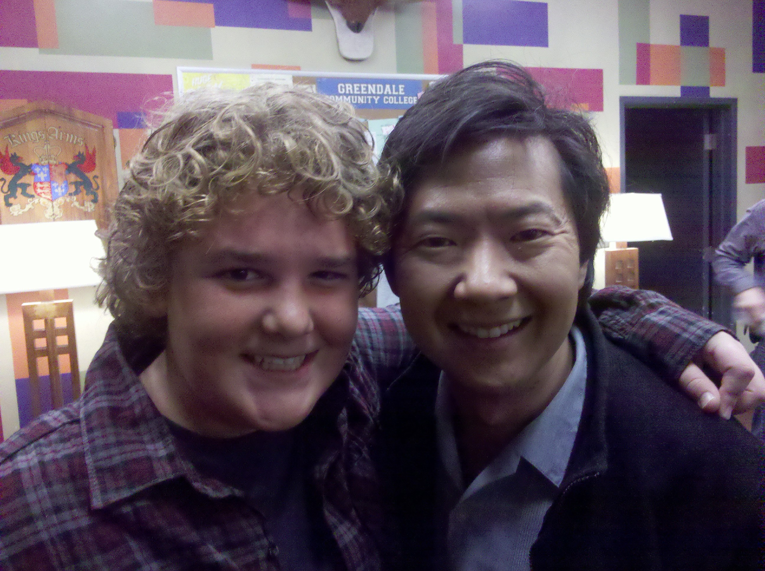 On set with Ken Jeong in Community