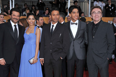 Danny Boyle, Anil Kapoor, Irrfan Khan, Dev Patel and Freida Pinto