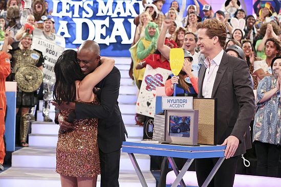 Renee' Spei hugging Wayne Brady CBS'S LET'S MAKE A DEAL'S ZONK REDEMPTION SPECIAL APRIL FOOLS DAY if you haven't seen this episode, it is really fun filled and emotional!!