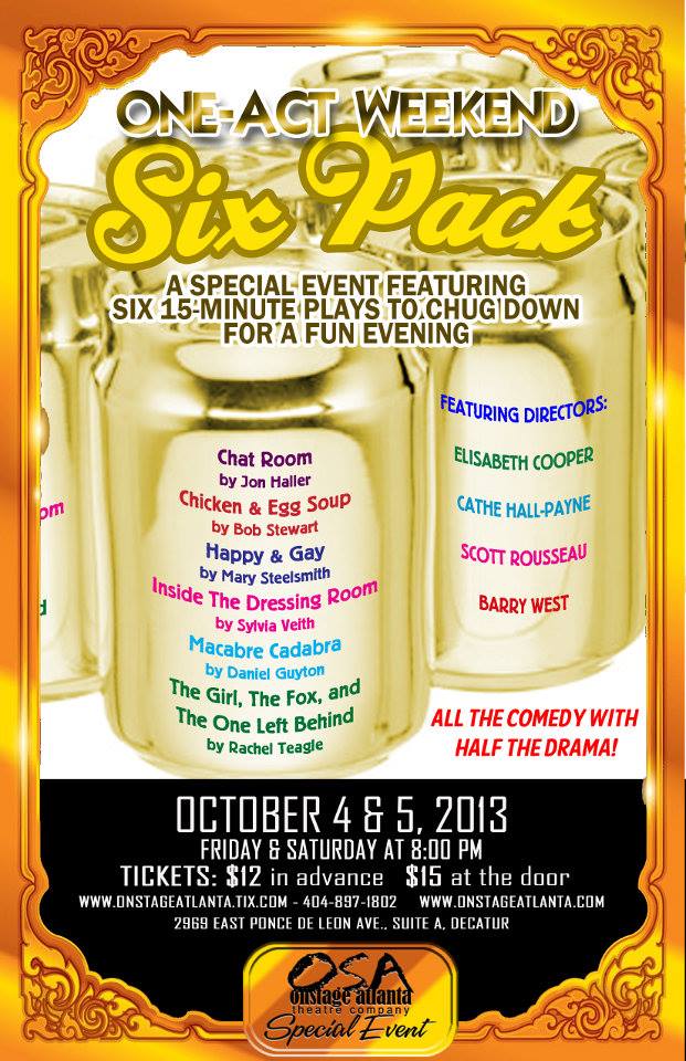 Six Pack of One-Acts by Onstage Atlanta, featuring 