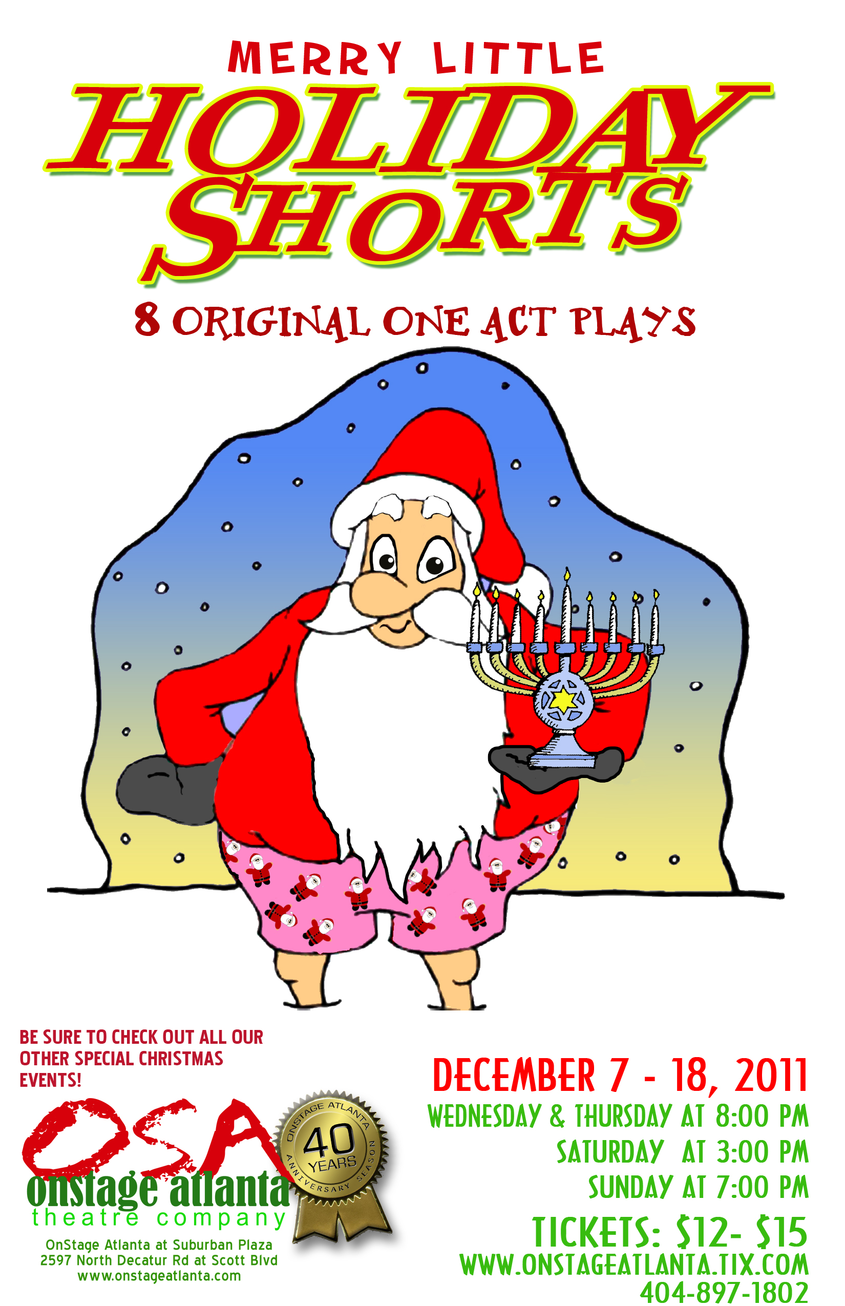 Onstage Atlanta's Merry Little Holiday Shorts, featuring two plays by Daniel Guyton