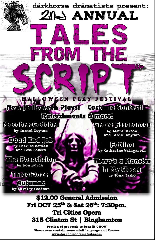 Tales from the Script Poster from Darkhorse Dramatists. Featuring two plays by Daniel Guyton