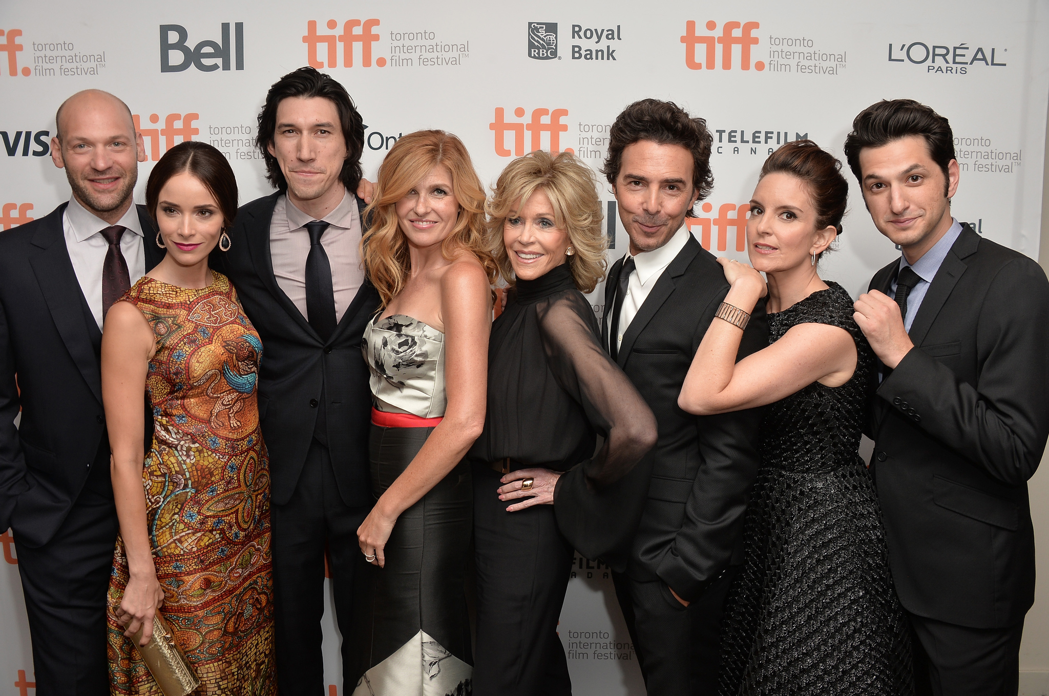 Jane Fonda, Connie Britton, Tina Fey, Shawn Levy, Abigail Spencer, Corey Stoll, Ben Schwartz and Adam Driver at event of This Is Where I Leave You (2014)