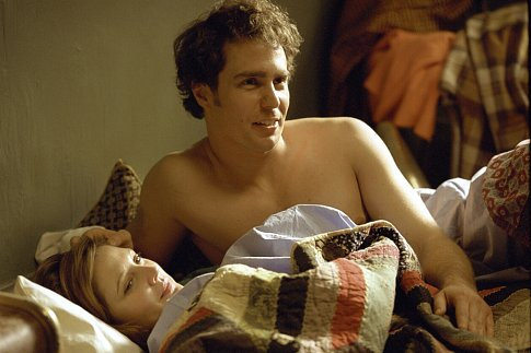 Still of Drew Barrymore and Sam Rockwell in Confessions of a Dangerous Mind (2002)