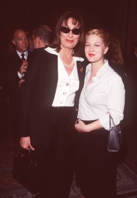 Drew Barrymore and Anjelica Huston