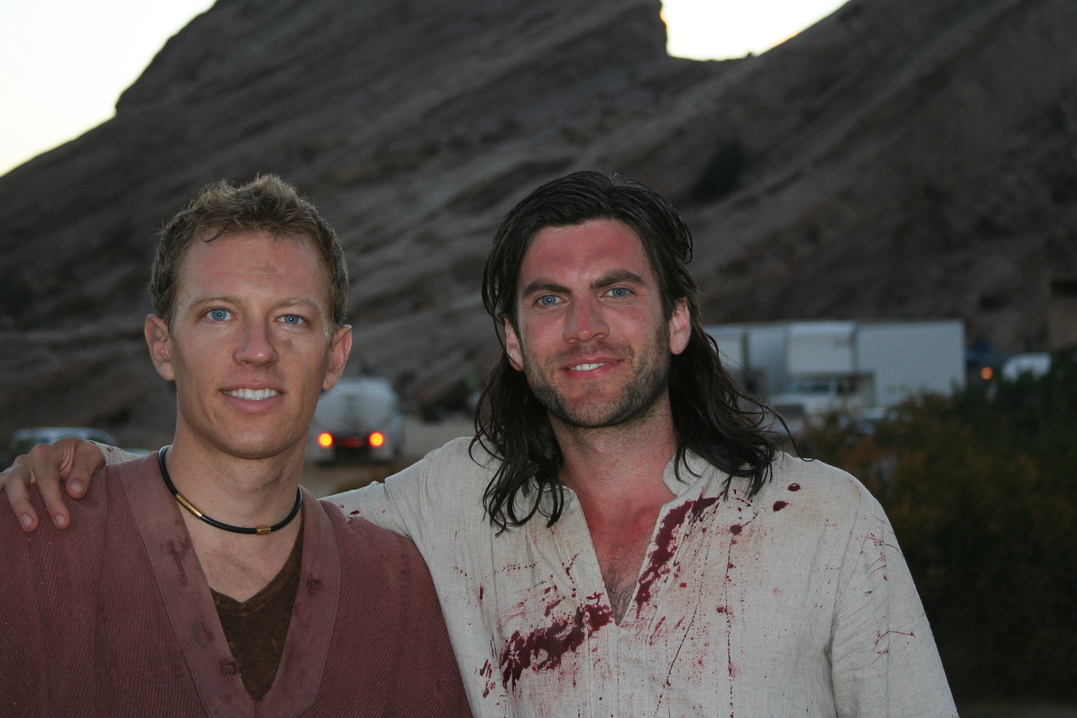 on the set of Hirokin with actor Wes Bentley