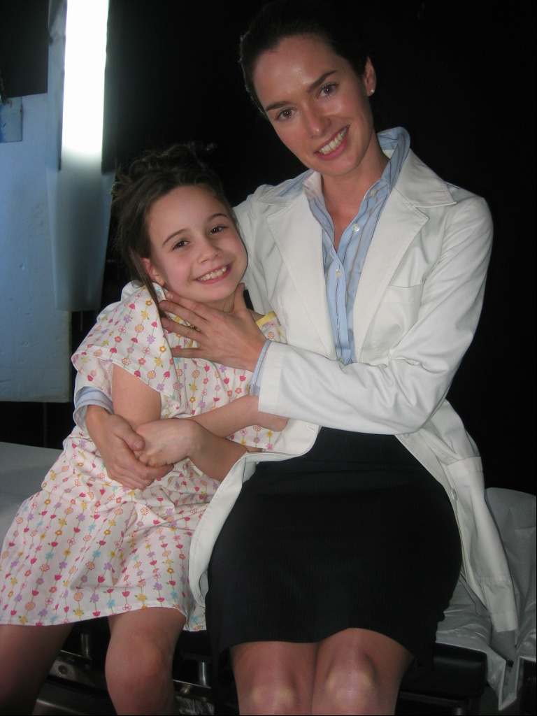 Beatrice Miller and Lena Heady on set of Tell Tale