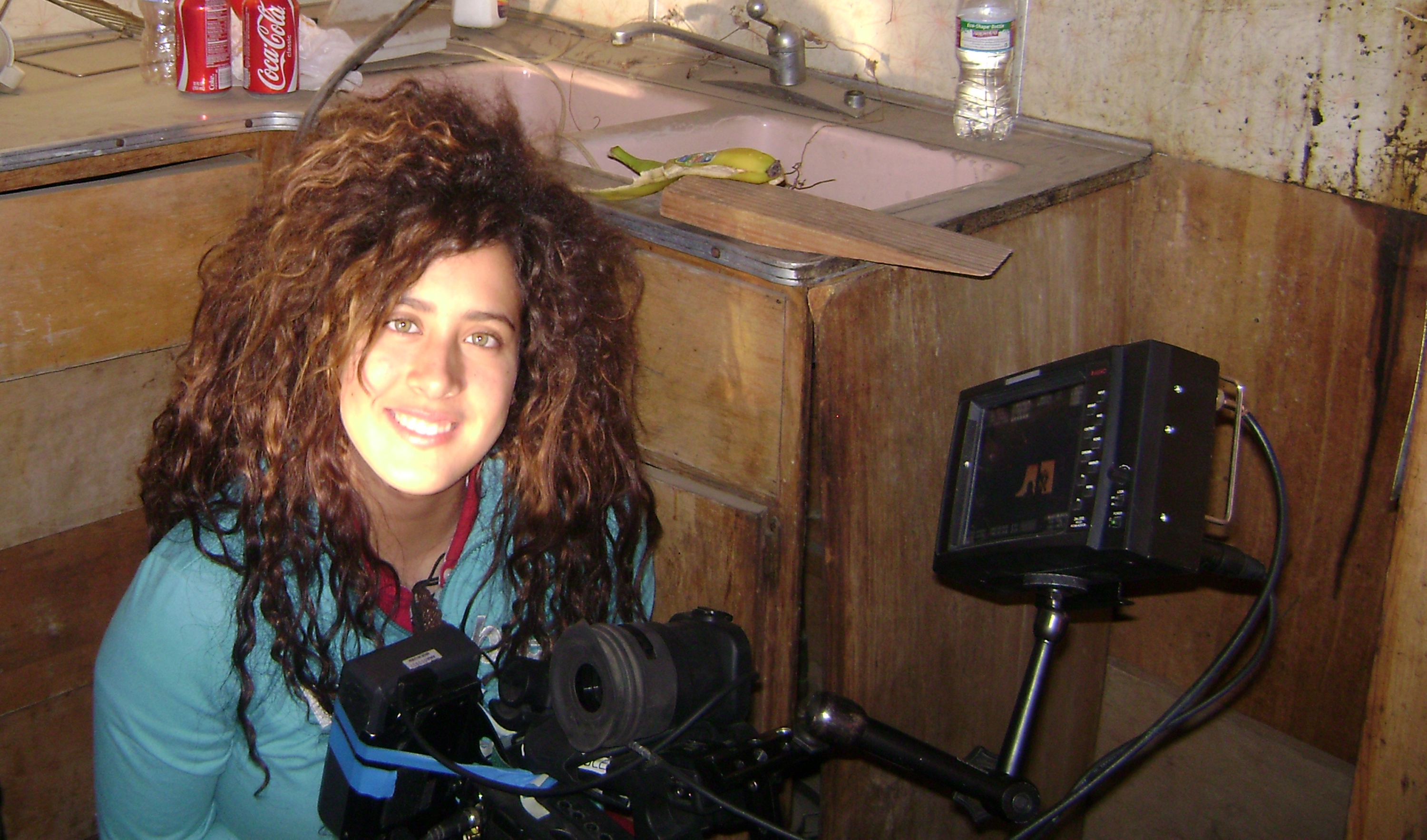 Cinematographer Carmen Cabana on the set of 