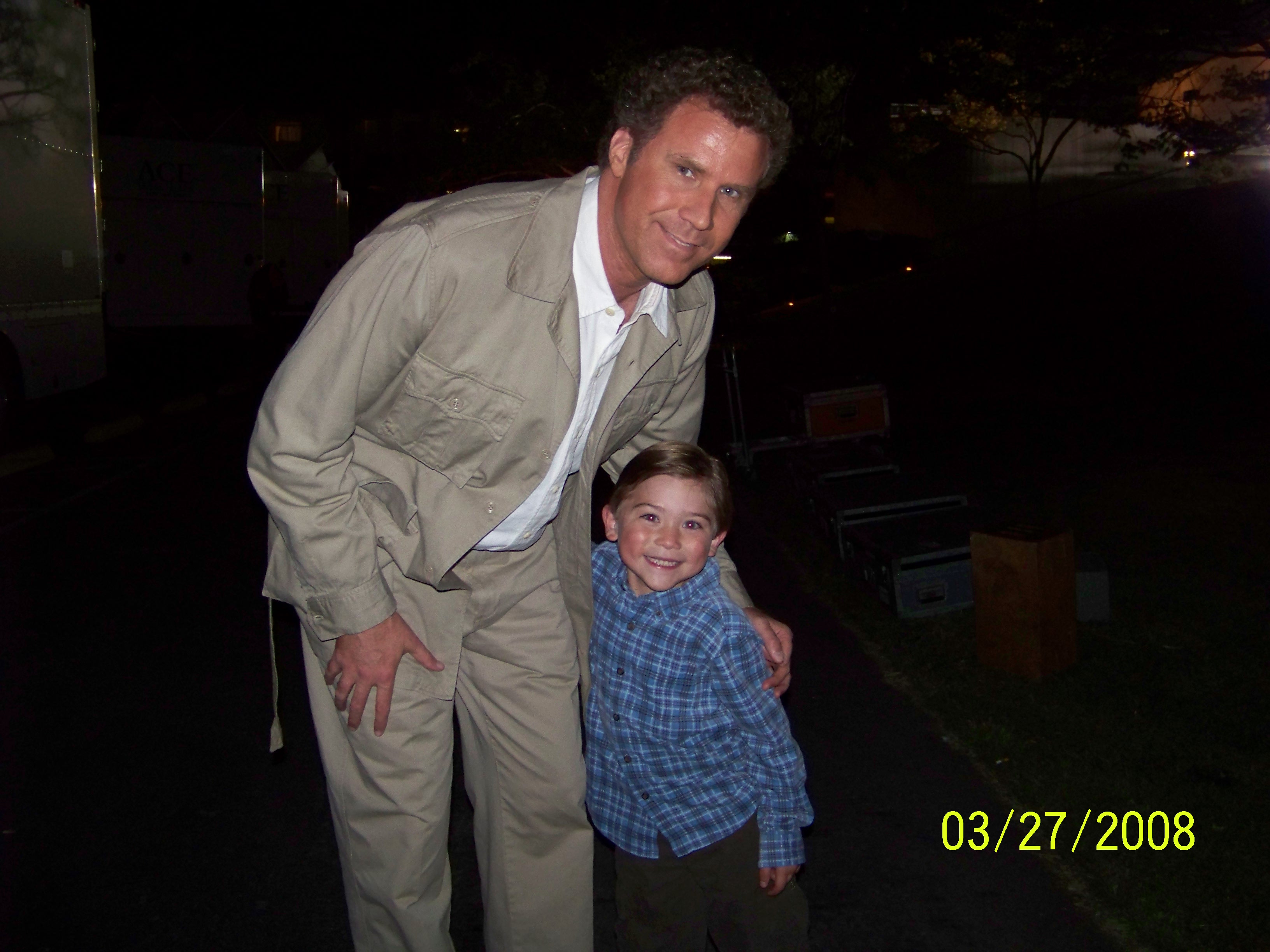 Raymond with Will Ferrell on the set of Land of the Lost