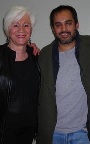 Rajesh Bose and Olympia Dukakis, Backstage at 'Masked', DR2 Theatre, New York, NY