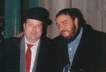 Kim Dildine and John Rhys-Davies on the set of The Untouchables (TV show)