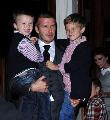 David Beckham, Victoria Beckham, Brooklyn Beckham, Romeo Beckham and Cruz Beckham