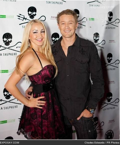 Recording Artist and Actress Aria Johnson with Actor Luke Tipple at the Animal Planet Premier.