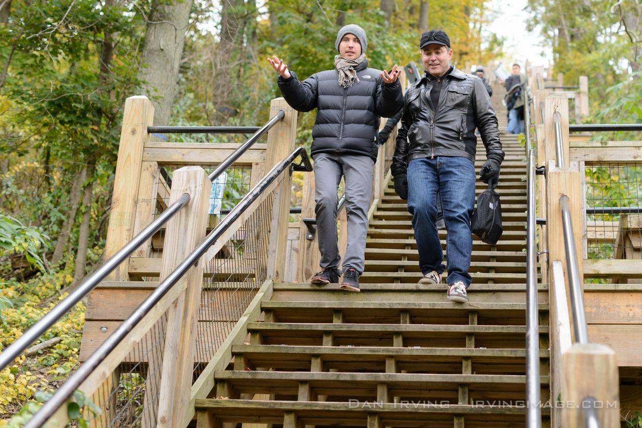 On the steps of Mount Baldy in Saugatuck, MI for Saugatuck Cures.