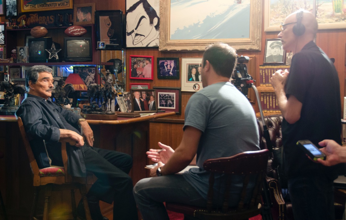 Derek Wayne Johnson interviewing Burt Reynolds for the upcoming documentary 