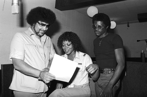 Norman Whitfield with members of The Undisputed Truth at Fort Knox Recording Studios