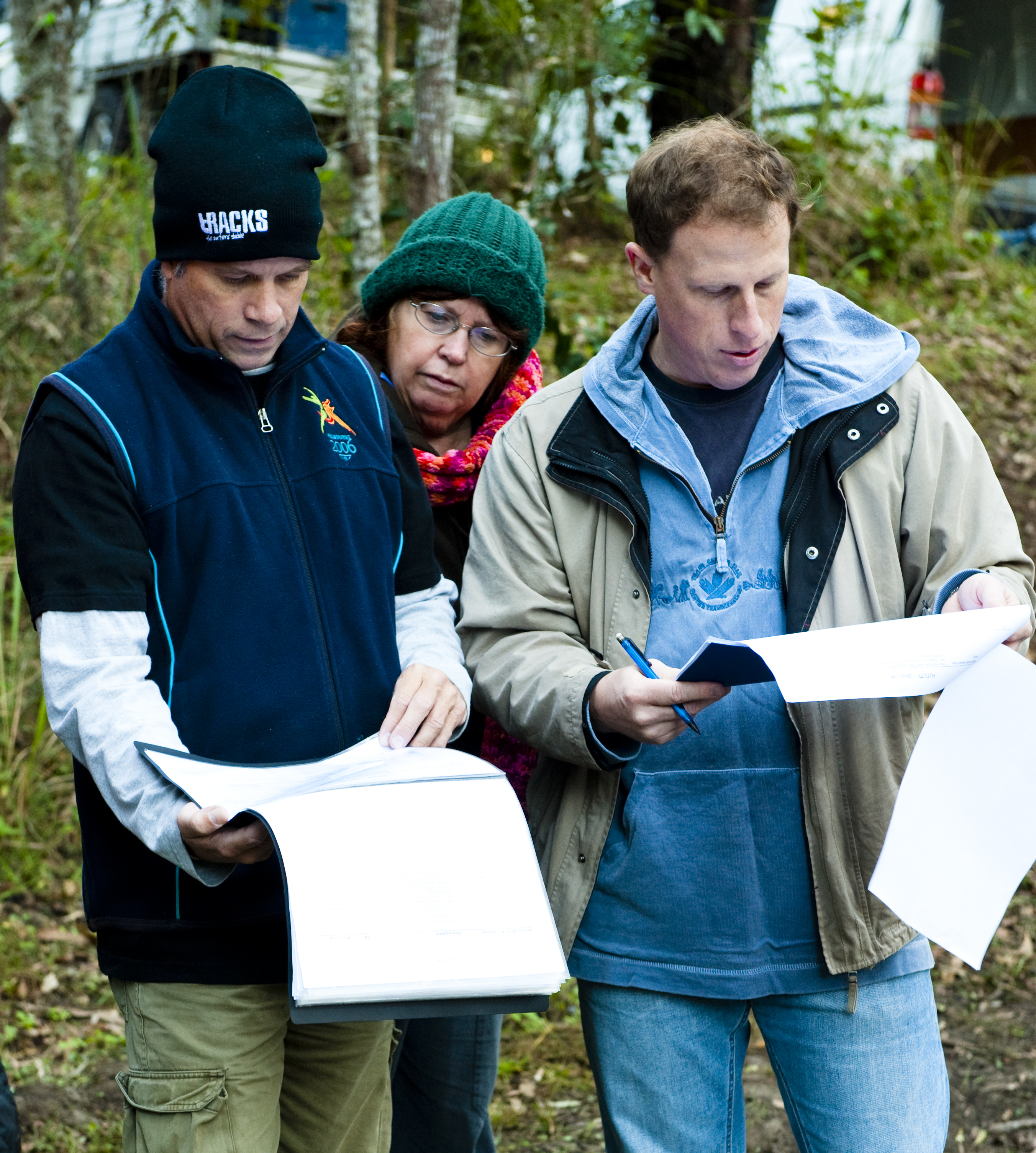 Going through the Script with Wayne (Director) and Jackie (Continuity)