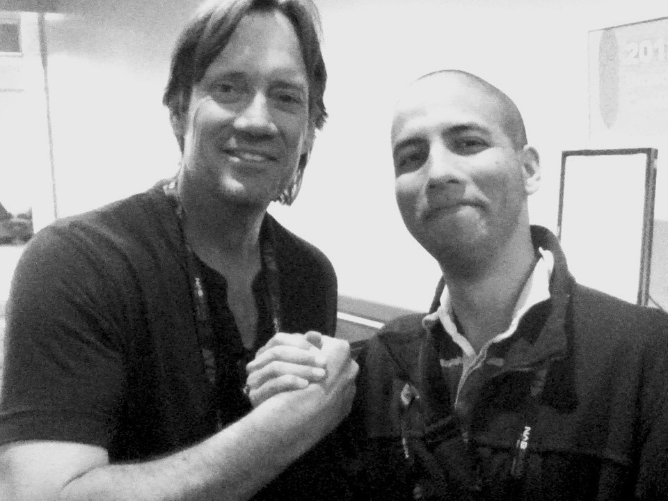 Kevin Sorbo and Jason Baustin at the Filmmaker Summit at the 2012 National Association of Broadcasters Conference.