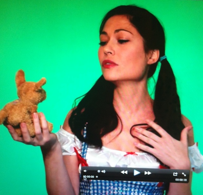 Playing Dorothy on the set of BFFent.com.