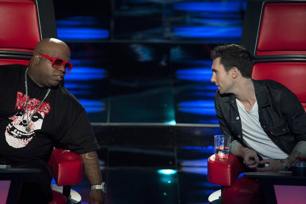 Still of CeeLo Green and Adam Levine in The Voice (2011)