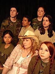 Gina Montana (c) as Steele, an Army Intelligence officer from Mississippi ~ with cast from 