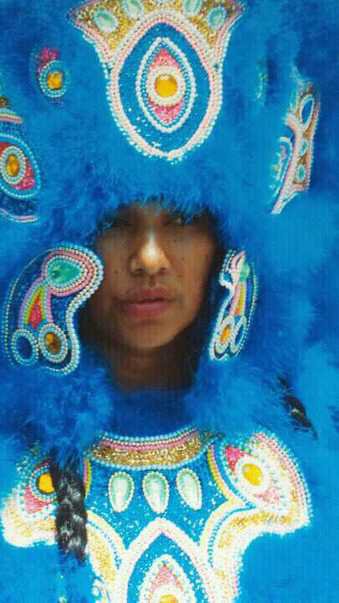 Gina Montana, Big Queen Yellow Pocahontas Mardi Gras Indians, New Orleans Louisiana Traditional Folk Artist