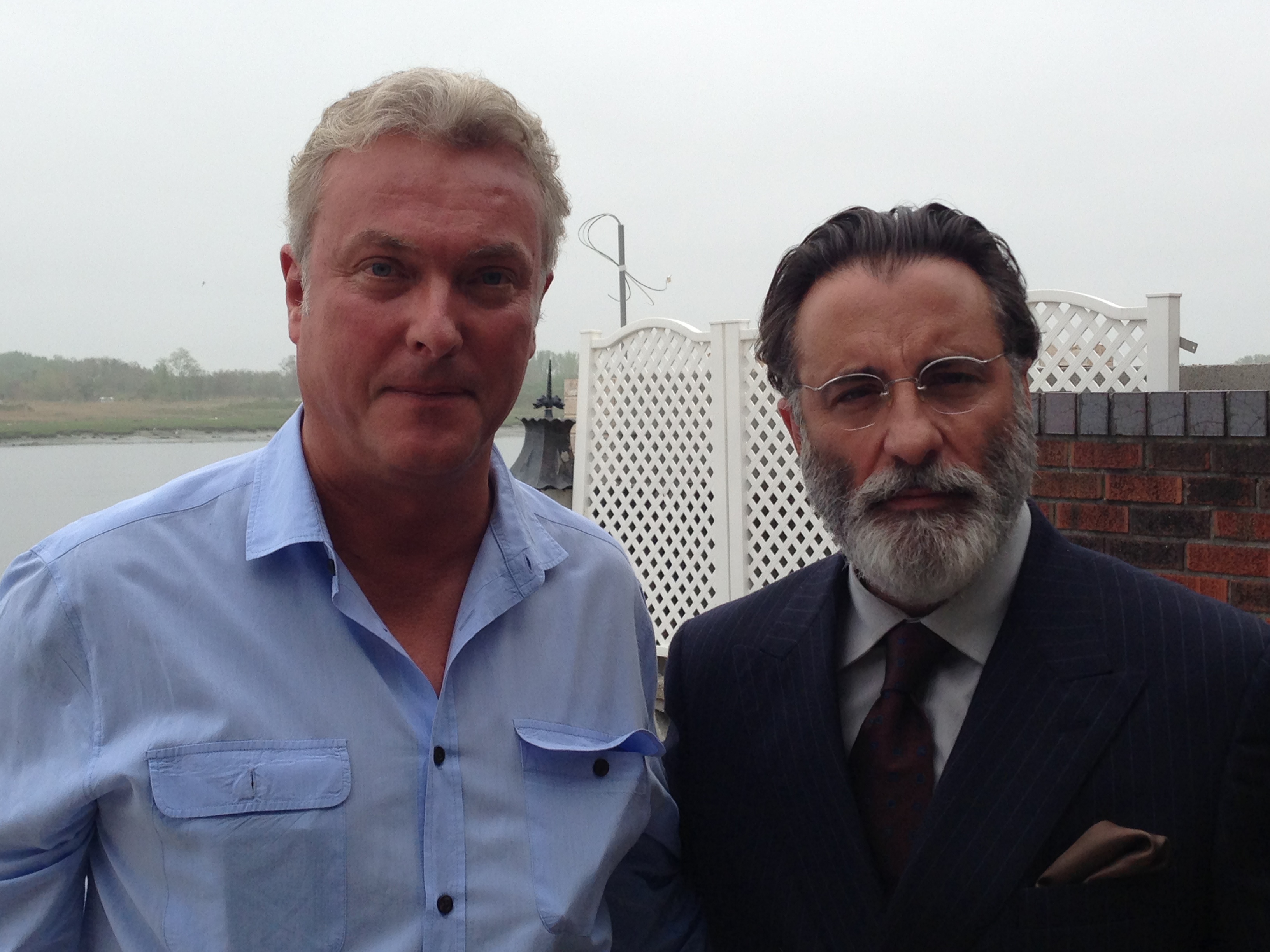 Richard Atkinson ( Co Producer) with Andy Garcia on the set of Rob The Mob.