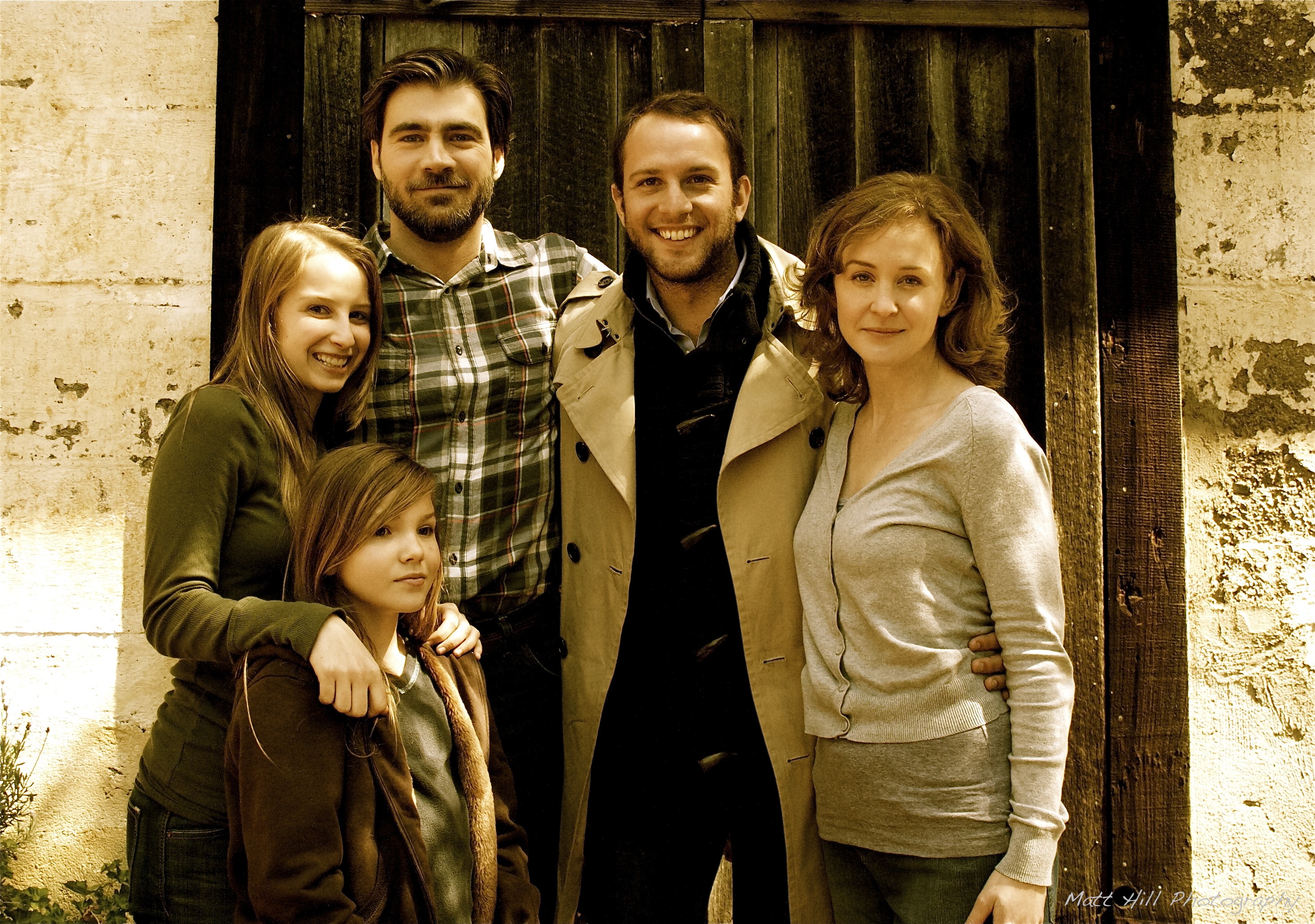 The cast of Harmony - Sarah Bowles, Abby Woodcock, Michael A. Newcomer, and Emily Dykes - with Pierre-Emmanuel Plassart