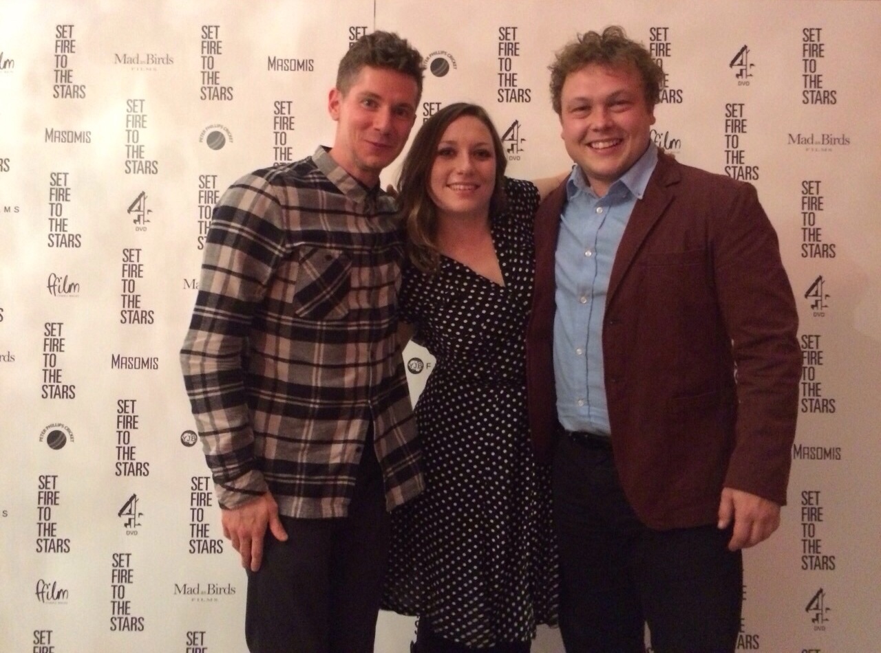 With Karl Davies and Georgia Iona Newman at the London Premiere of 'Set Fire to the Stars', 2014.