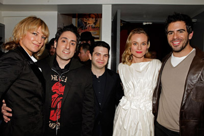 Samm Levine, Eli Roth, Zoë Bell, Diane Kruger and Omar Doom at event of Negarbingi sunsnukiai (2009)