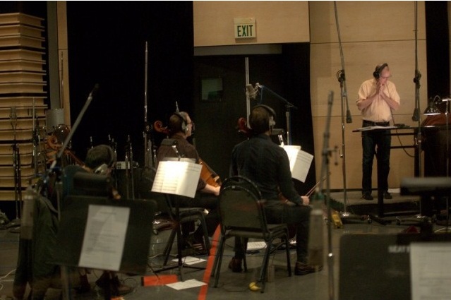 Players from the Seattle Orchestra record for a film project. Music composed by Daniel Sadowski