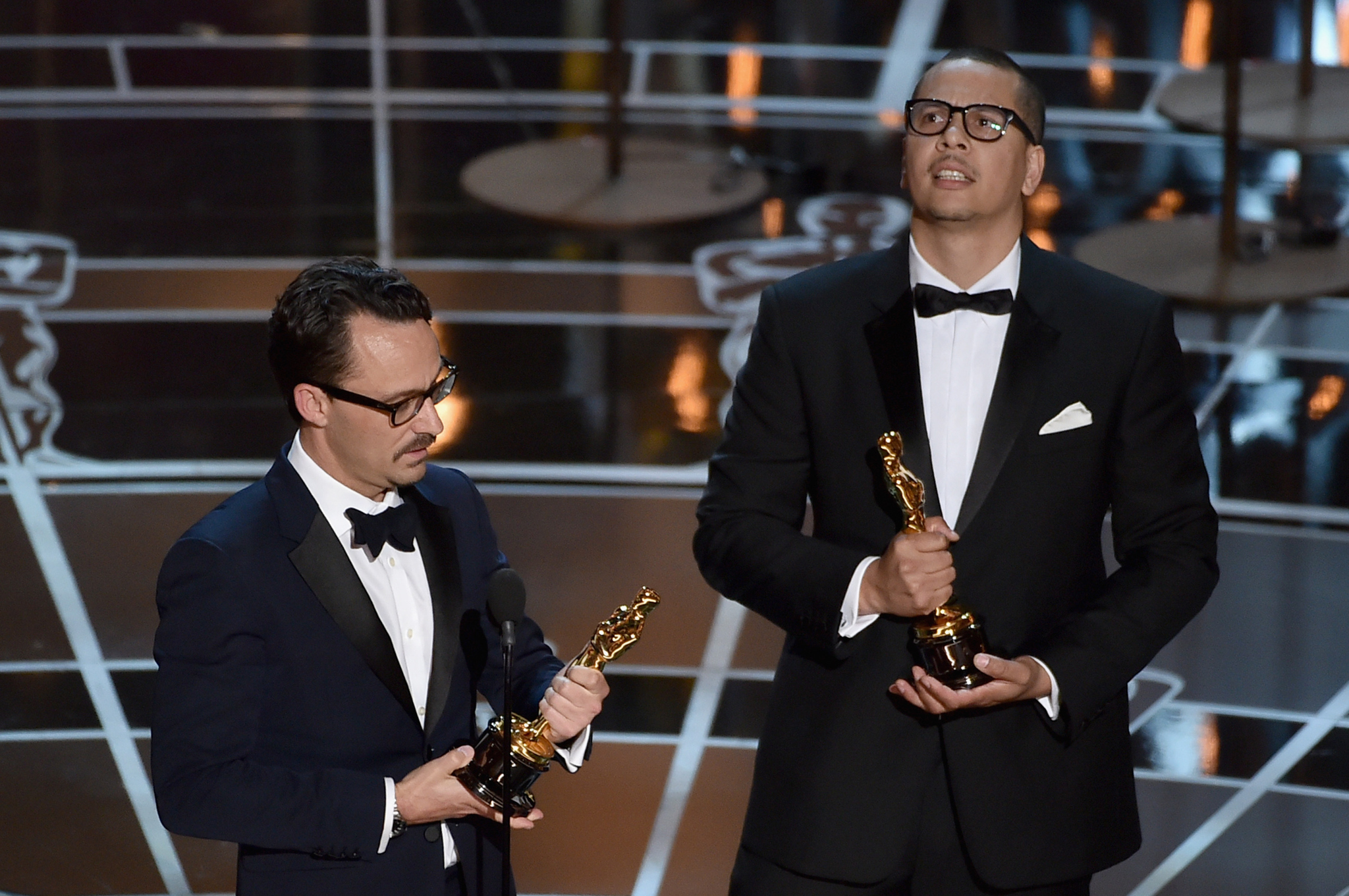 Mat Kirkby and James Lucas at event of The Oscars (2015)