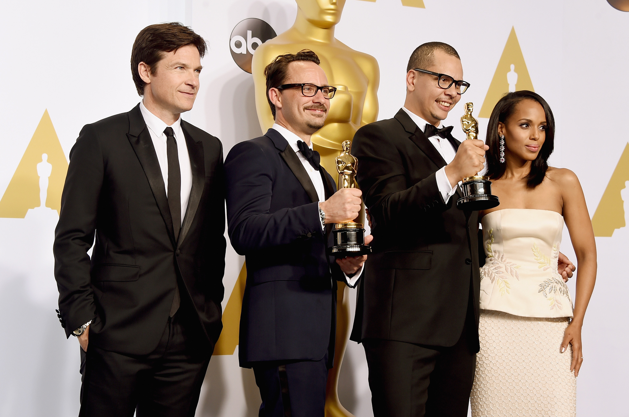 Jason Bateman, Kerry Washington, Mat Kirkby and James Lucas at event of The Oscars (2015)