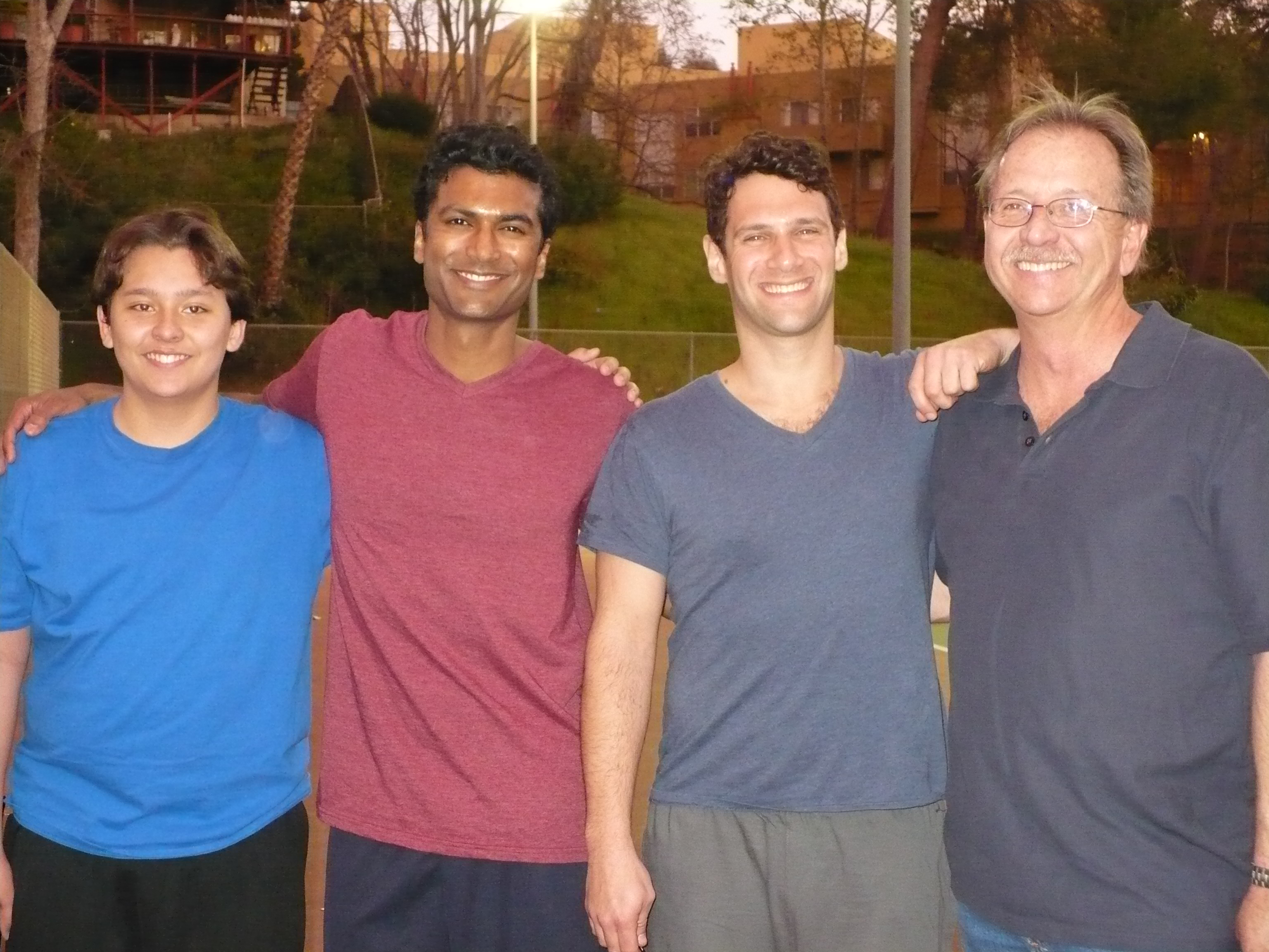 Brahmin Bulls, Feb 2012 (L-R) Adrian Schemm (Hugo), Sendhil Ramamurthy, Justin Bartha, Bill Schemm