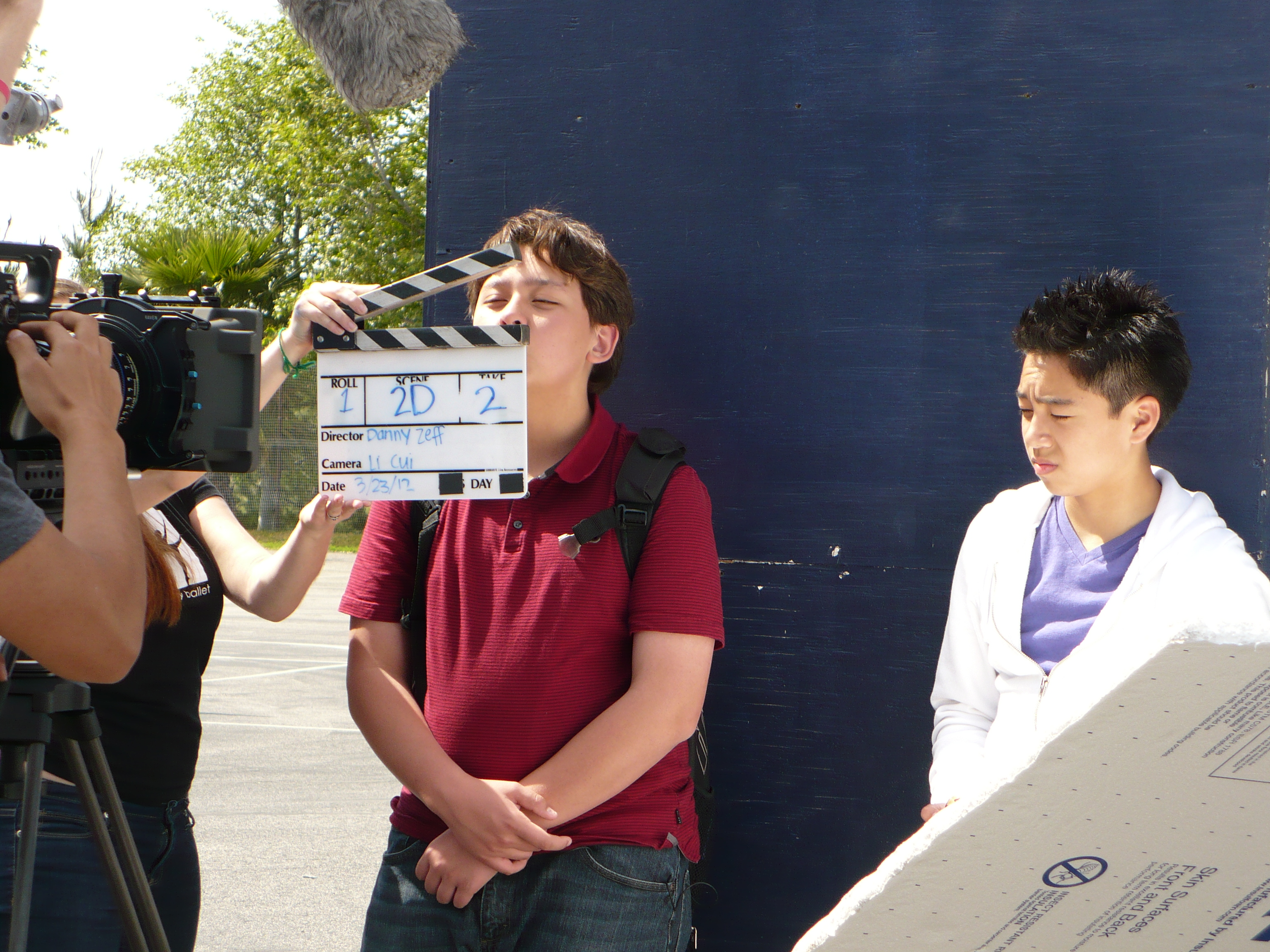Peanut Butter Girl on set: Adrian Schemm 'Caleb' & Austin Chandra 'Winston'