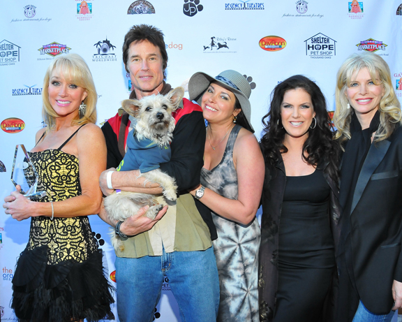 Cheri Wulff Lucas, Ronn Moss, Devin Devasquez, Kira Reed Lorsch and Kim Sill on The Smitty Red Carpet benefiting ShelterHopePetShop.org