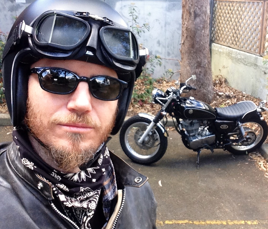 Me and my SR400 café racer before I got my Harley :)