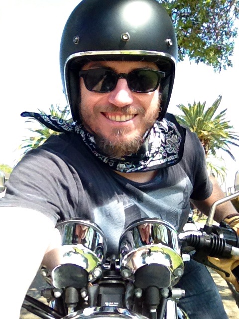 Happy Day in the sun on my Café Racer riding around a local area in Sydney Australia :)