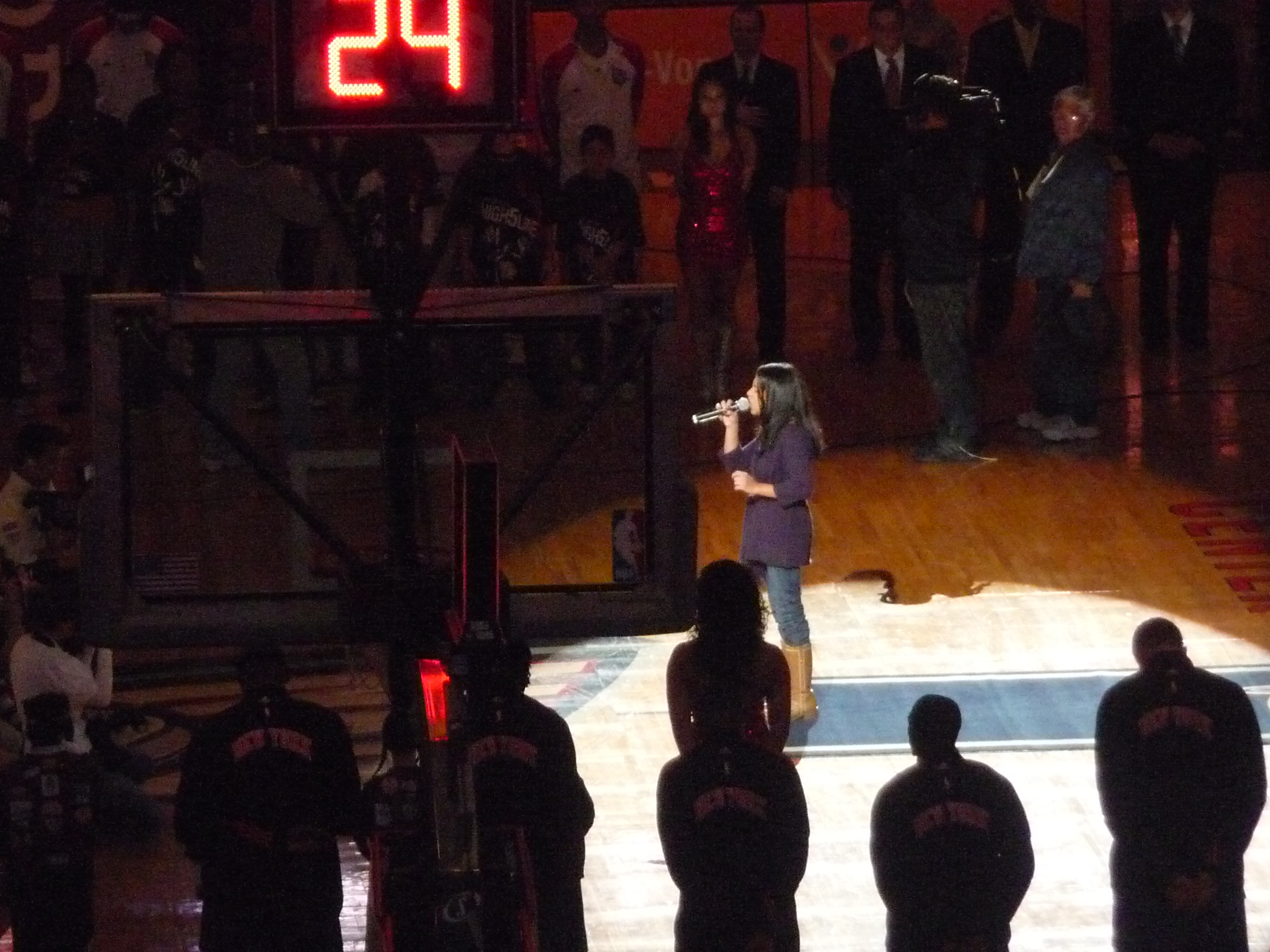 Caitlin Sanchez at IZOD Center NBA Game Knicks vs. Nets