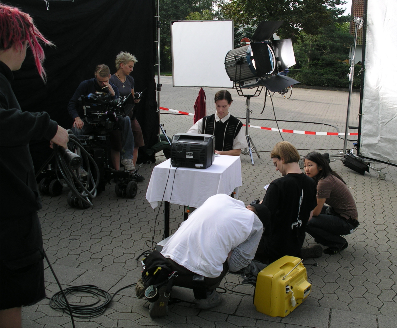 Andreas Cyrenius directing a music video for the band Engelhai near Hannover.