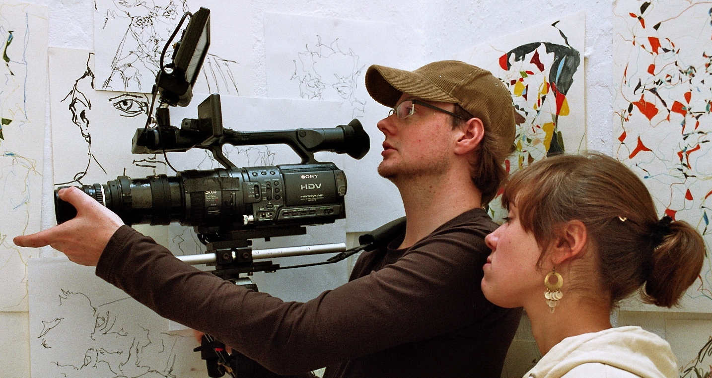 Andreas Cyrenius as DOP with director Judith Lomba shooting her short Painting Bastard.