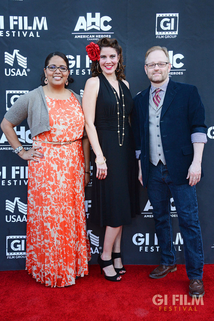 Red Carpet GI Film Festival [L to R] Major Laura Law, Filmmaker, Karen Weza, and Brandon L. Millett.