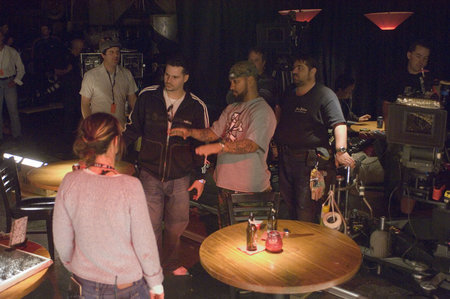 Director GEO SANTINI (left) and Cinematographer LUIS PANCH PEREZ (right), and crew on the set of Alliance Group Entertainment's 