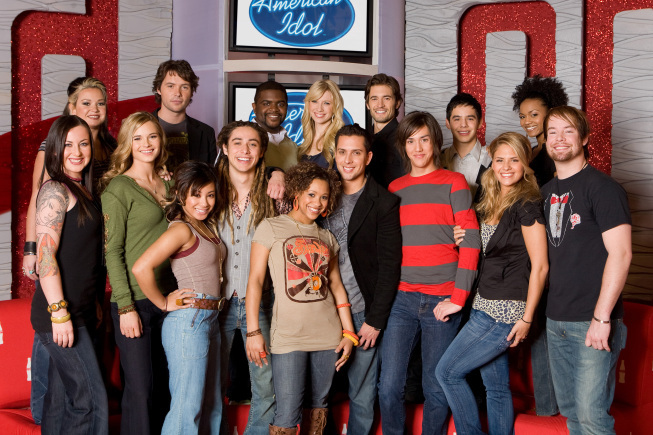 Still of Carly Smithson, Syesha Mercado, David Hernandez, Chikezie Uwazie, David Cook, Robbie Carrico, Luke Menard, Ramiele Malubay, Kristy Lee Cook, Danny Noriega, Amanda Overmyer, Brooke White, David Archuleta, Kady Malloy, Michael Johns and Jason Castro in American Idol: The Search for a Superstar (2002)