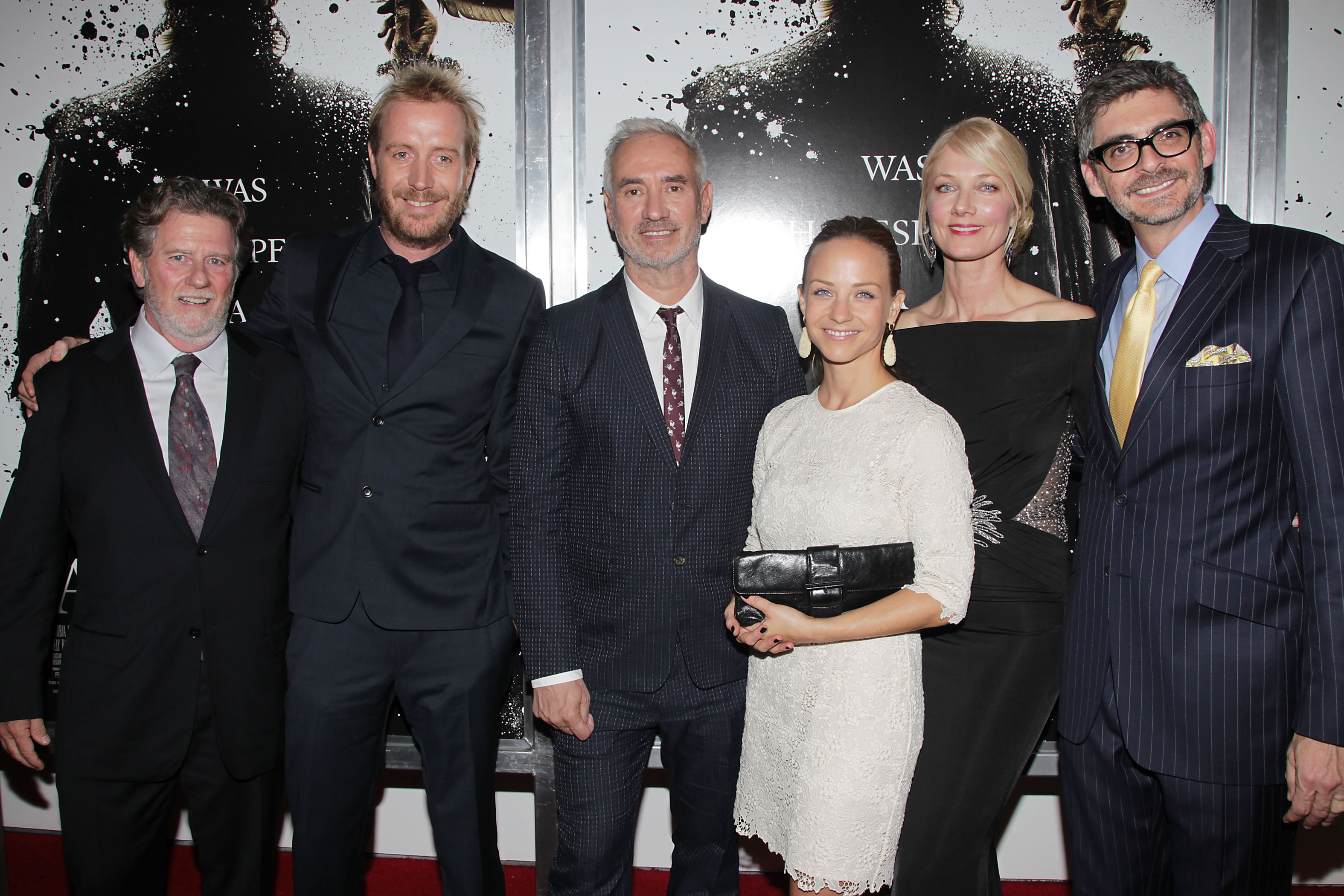 Larry Franco, Rhys Ifans, Roland Emmerich, Kirstin Winkler, Joely Richardson, John Orloff at the NYC ANONYMOUS premiere