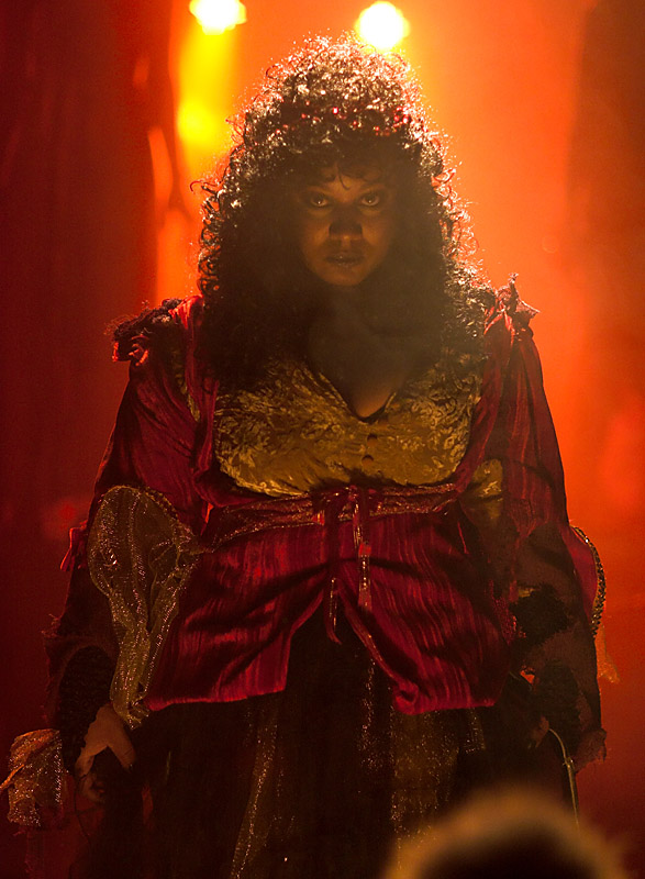 Ro' Black cast as Nordic goddess, Hel, in theatrical production, DARK GODDESS.