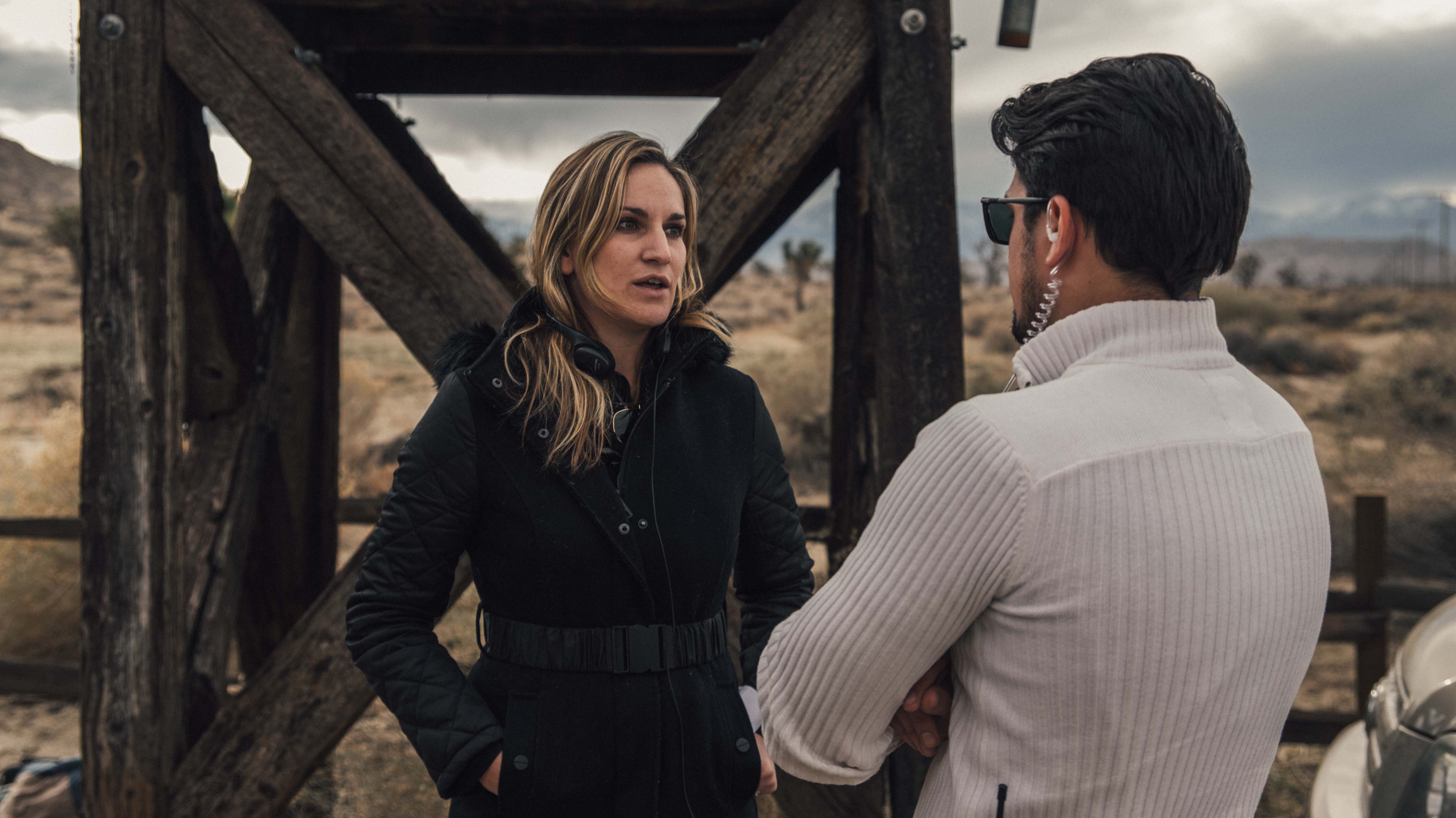 Director Ashley Avis with her fiancé, Producer Edward Winters on the set of Deserted