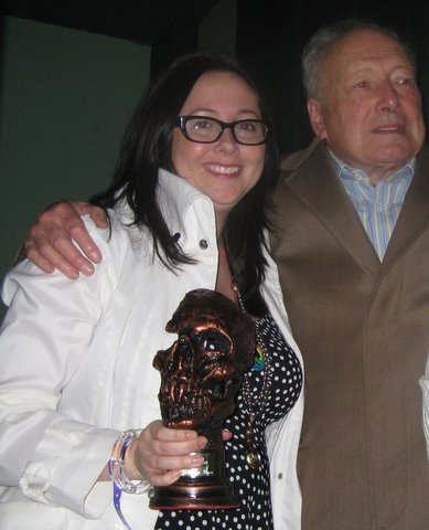 Elisabeth Fies with mentor Robin Hardy at The Bram Stoker International Film Festival where her feature THE COMMUNE won Best International Feature FIlm.