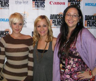 Elisabeth Fies at the Dances With Films awards ceremony with actors Brea Grant and Cathy Baron.