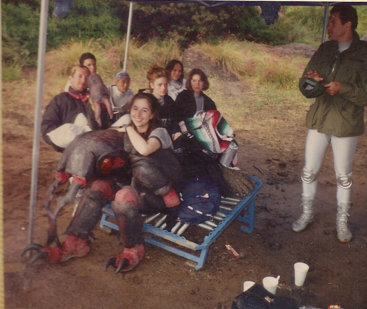 Elisabeth Fies doing stunt work as The Stag Beetle on Mighty Morphin' Power Rangers.